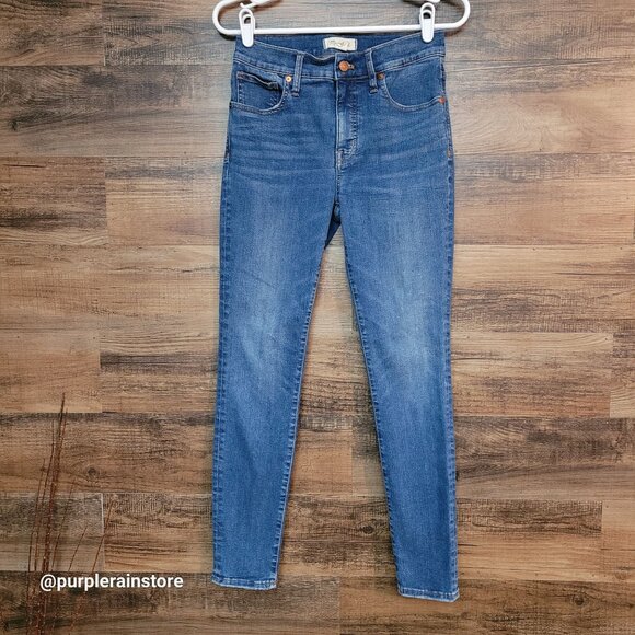 Madewell Jeans 26 Mid Rise 9" Skinny Tummy Control Medium Wash Stretch Denim - Picture 1 of 11